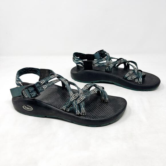 Chaco Women's Sandals - Black and Teal - Picture 1 of 9